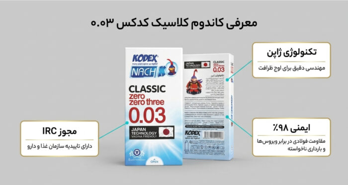 کاندوم 0.03 کدکس کلاسیک نازک