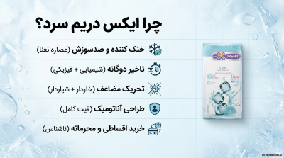 کاندوم ایکس دریم سرد (Cold)؛ ۴ کاره (خنک‌کننده، تاخیری، خاردار و شیاردار)