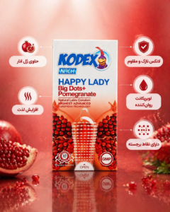 ✅ کاندوم کدکس هپی لیدی بیگ داتس پومگرنت Big Dots+ Pomegranate