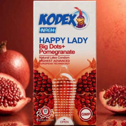 ✅ کاندوم کدکس هپی لیدی بیگ داتس پومگرنت Big Dots+ Pomegranate